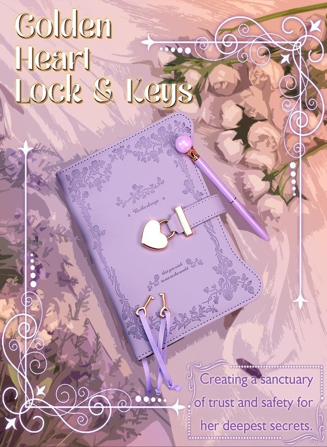 hi!SCI hi! SCI Diary with Lock and Keys for Girls & Women, 360 Pages Journal with Lock for Girls Gift Ideas, Girls Locking Diary with Pen, Cute Journals Set for Teen Girls Ages 8-12, Ideal Gifts for 8 9 10 11 12 13 14 Year Old Girl (Lavender Purple) - Image 5
